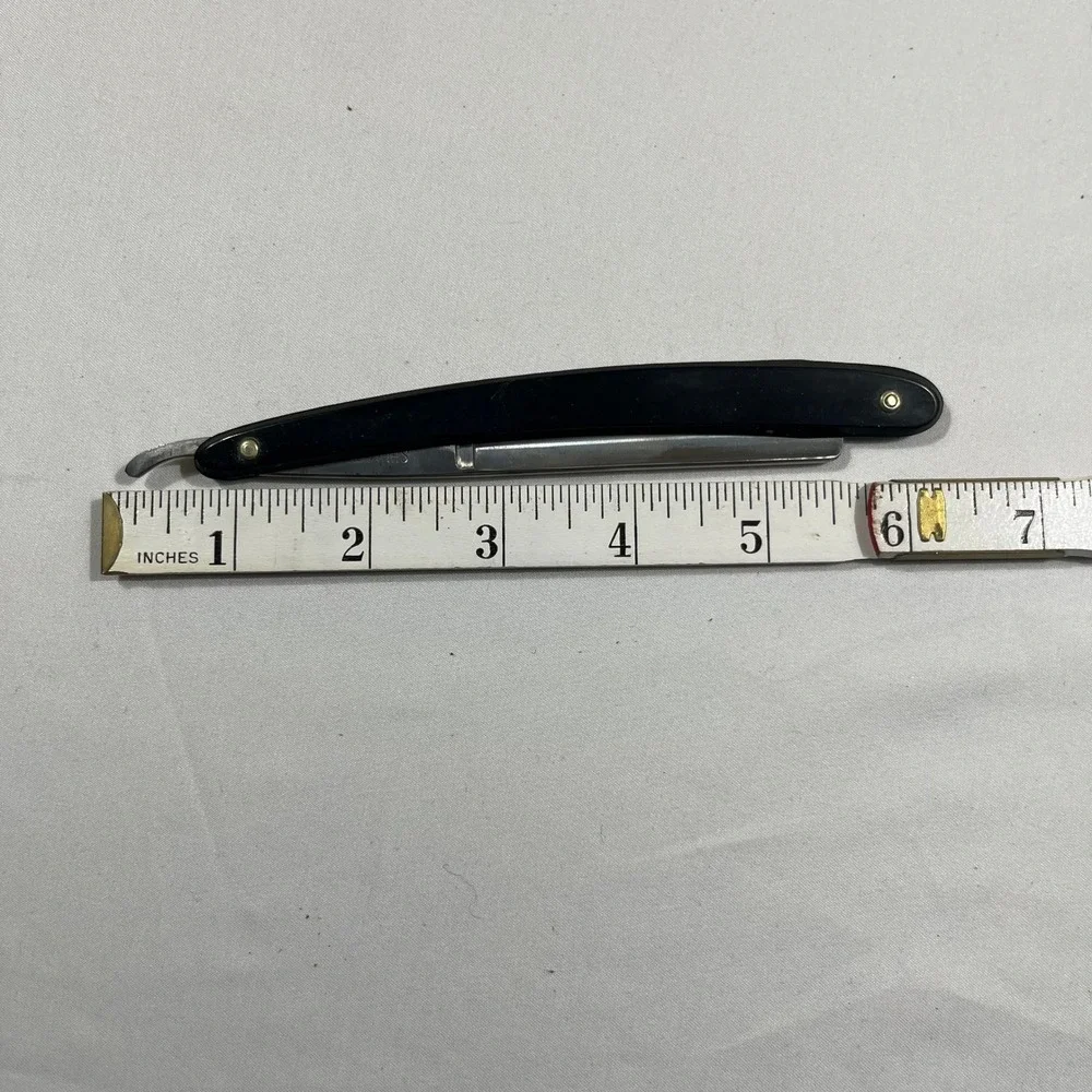 Shumate 296 Straight Razor Mens Black Vintage St Louis USA With Box